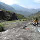 Rock surfaces tell us where the river was carving into its bed.